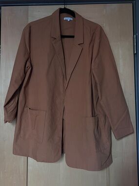 Crescent Brick Orange Open-Front Blazer